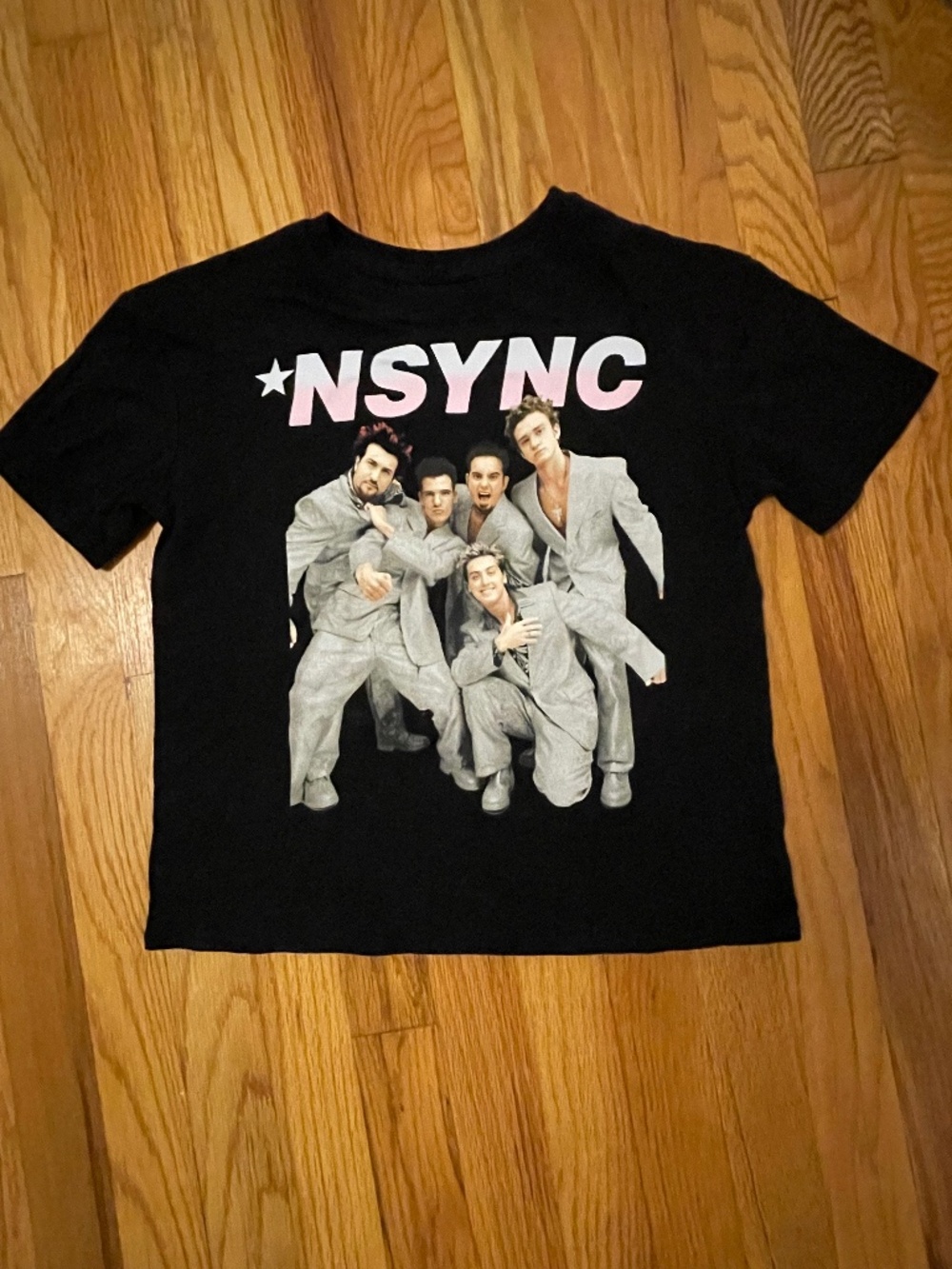 *NSYNC Unisex Kids Black graphic print t-shirt